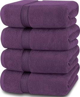 Utopia Towels - 4er-Pack Badetücher Set Premium 100% ringgesponnene Baumwolle 69x137 cm Handtücher, sehr saugfähig, weiches Gefühl Duschtücher (Pflaume)