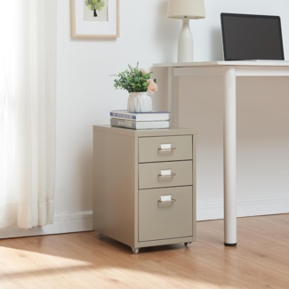 Rollcontainer Kökar mit 3 Schubladen 48x28x41 cm Kamelfarben [en. casa]