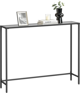 Vasagle Konsolentisch, Beistelltisch, Oberfläche aus Hartglas, moderner Sofatisch, einfacher Aufbau, verstellbare Füße