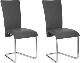 Homexperts 'Mulan' 2er Set Freischwinger, anthracite,