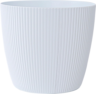 KONZEPT Blumentopf groß, gerillte Struktur 26/30cm, Übertöpfe für Zimmerpflanzen, aus Kunststoff ideal für Wohnzimmer, Küche und Balkon