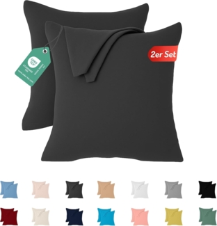 Livessa Kissenbezug 65x65 (2er Set) - Verdeckter Reißverschluss an der Langen Seite, Kissenbezug 65x65 cm aus%100 Baumwolle Jersey Stoff, Ultra weich und atmungsaktiv, Oeko-Tex Zertifiziert