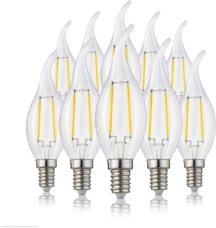 hellum LED Glühlampe, Kerzen-Windstoß Glühbirne E14 LED warmweiß, 250 Lumen Windstoßkerze 2W, entspricht 25-Watt Kerzenbirnen, 2700 Kelvin Warmweiß 3,5 x 3,5 x 10 cm