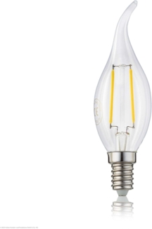 hellum LED Glühlampe, Kerzen-Windstoß Glühbirne E14 LED warmweiß, 250 Lumen Windstoßkerze 2W, entspricht 25-Watt Kerzenbirnen, 2700 Kelvin Warmweiß 3,5 x 3,5 x 10 cm