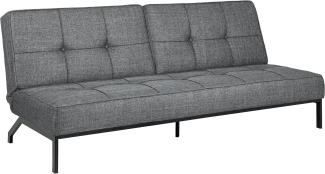 AC Design Furniture Bent Schlafsofa in Dunkelgrau, Schlafsofa mit 3 Liegepositionen, Moderner 3-Sitzer, gepolstertes Sofa mit zweifarbigem Effektbezug und schwarzen Beinen, B: 198 x H: 87 x T: 95 cm