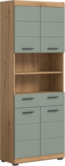 Xonox Scout Hochschrank (B/H/T: 74x191x31 cm) in Salbei und Artisan Eiche Nachbildung