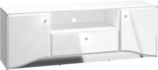 Lowboard "Glamour" TV-Unterschrank 160cm MDF weiß Hochglanz