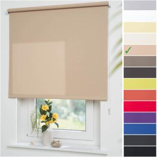 Seitenzugrollo Uni, Liedeco, Lichtschutz, mit Bohren, freihängend, verschraubt, Montage ohne Bohren zum Klemmen mit separatem Klemmträger möglich