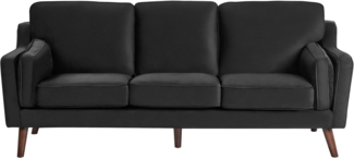 3-Sitzer Sofa Samtstoff schwarz LOKKA