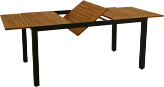 DEGAMO Gartentisch MILOS, ausziehbar 150/200x90cm, Alu anthrazit + Akazie