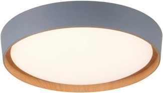 SellTec LED Deckenleuchte LED Deckenleuchte MILIA rund, Dimmbar per Wandschalter mit Stufendimmer 100%, 50% oder 15%, 1xLED-Board/29,00 Watt, warmweiß, Holzoptik, dimmbar per Wandschalter, D=40cm, warmweiß