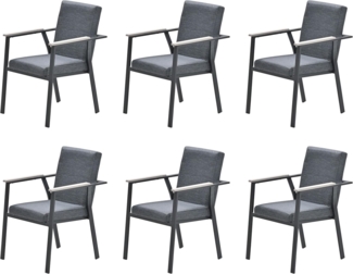 CATANIA 6x Alu Stapelsessel Nonwood Sessel stapelbar grau ( GI )