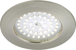 LED Einbauleuchte, nickel, rund, IP44, D 10 cm