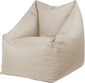 chilly pilley Sitzsack Sitzkissen Bodenkissen Sessel Gartenkissen Kissen Lounge mit Rückenlehne Sitz (Creme)