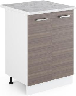 Vicco Küchenschrank R-Line Hängeschrank Unterschrank Küchenzeile Küchenunterschrank Arbeitsplatte, Möbel verfügbar in anthrazit und weiß (edelgrau mit Arbeitsplatte, Unterschrank 60 cm)