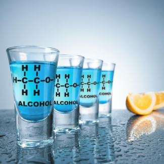 Mad Monkey - Shotgläser mit Alkohol-Formel (4er Set)