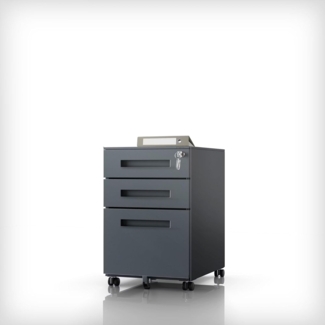 Jan Nowak Rollcontainer Schreibtischschrank Rollkommode Rollwagen Bürocontainer Schubladen Anthrazit 39 x 60 x 50 cm