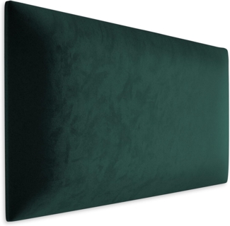 Muralo Samt Wandkissen Stoff Polsterpaneel Schlafzimmer Wohnzimmer Bett Wandpolster Bettkopfteil Lendekissen Modern Luxus Gepolstert Polster Paneel (Flaschengrün, 60x40 cm)