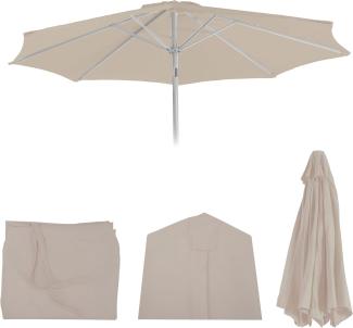 Ersatz-Bezug für Sonnenschirm N19, Sonnenschirmbezug Ersatzbezug, Ø 3m Stoff/Textil 5kg ~ creme