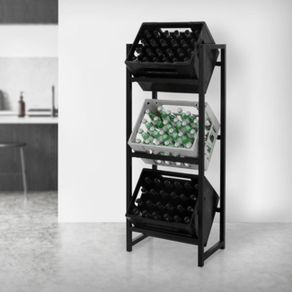 ML-DESIGN Standregal Getränkekistenregal Kistenhalter Kistenregal Getränkeregal für Kisten, 1-tlg, Kastenständer für 3 Kisten stabiles Standregal freistehend Stahl