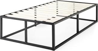 ZINUS Joseph 46 cm Metallrahmenbett | Lattenrost | Holzlattenunterstützung | Stauraum unter dem Bett | 100x200 cm | Schwarz