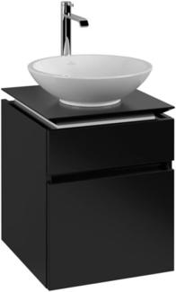 Villeroy & Boch Legato Waschtischunterschrank B566, 450x550x500mm, Waschtisch mittig, Farbe: Black Matt Lacquer - B56600PD