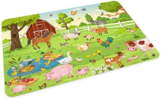 nikima Platzset stabiles Vinyl Tischset Bauernhof Kinder Platzset abwaschbar, (1-St)