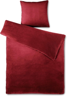 aqua-textil Bettwäsche Feelwell Bettgarnitur Thermo Fleece Flausch 135x200 cm bordeaux, Coral-Fleece, Mikrofaser, 2 teilig