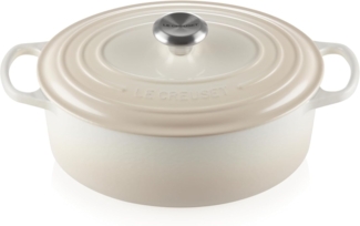 Le Creuset Bräter 'Signature' , Gusseisen , Oval, für alle Herdarten und Induktion geeignet, Meringue, 29,0 cm