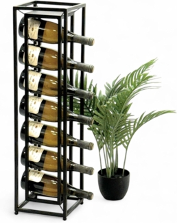 DanDiBo Weinregal Metall Schwarz Stehend Diamant 80 cm 96621 Flaschenregal Weinständer Flaschenhalter Schmal Modern