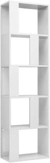 vidaXL Bücherregal/Raumteiler Hochglanz-Weiß 45x24x159cm Holzwerkstoff 800114