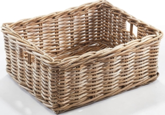 Kobolo Aufbewahrungskorb Rattankorb eckig Rattan kubu grey groß 52x40x20 cm (1 St)