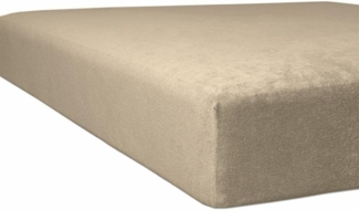 Kneer Nicky-Velours Spannbetttuch 140/200 - 160/200 cm sand (74)