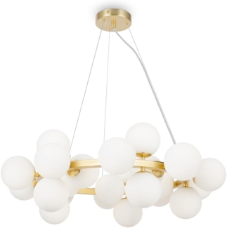 Maytoni Pendelleuchte Dallas 25-flammig gold mattweiss rund