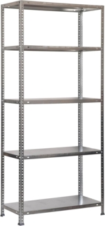 SimonRack Schwerlastregal, Lagerregal, 180 x 80 x 40 Metallregal, Kellerregal, Biegestelle 100 kg, 5 Fachböden, Galvanisiert - Comfort