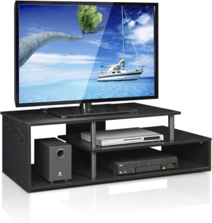 Furinno TV-Regal mit unterschiedlichen Ablageflächen, holz, Schwarzholz, 37.08 x 37.08 x 38.1 cm