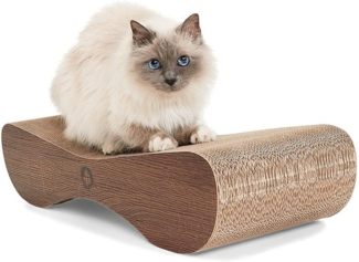 Canadian Cat Company Kratzpappe Satellite 2.0 - braun, (Qualitäts-Kratzbrett, 1-tlg, XL Kratzmöbel mit Katzenminze), ergonomische Form