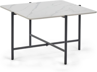 Julian Bowen Siena, quadratischer Couchtisch aus gesintertem Stein, weiß marmoriert