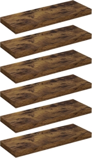 WOLTU Schweberegal Wandregal freischwebend Regal Wandboard Bücherregal Holz Board für Bücher, Bilder, Deko 50 x 23 x 3.8 cm Vintagebraun RG9368hov-6