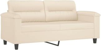 2-Sitzer-Sofa Beige 140 cm Mikrofasergewebe (Farbe: Beige)