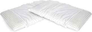 Talamo Italia 2er-Set Kissen für das Bett, 100% Made in Italy, Abnehmbares "Seifen"-Kissen aus perforiertem Memory-Schaum, hypoallergen und atmungsaktiv, 70x39xh10 cm