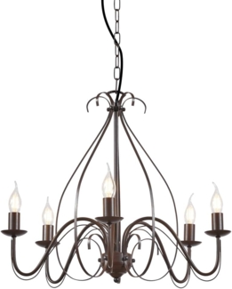 Qazqa Kronleuchter Giuseppe, ohne Leuchtmittel, E14, Rostbraun, Landhaus, Stahl, 5-flammig