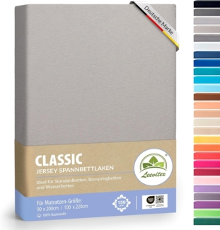 leevitex® Spannbettlaken Spannbettlaken, Mako-Jersey, Gummizug: rundum, (1 Stück), OEKO-TEX® STANDARD 100 zertifiziert