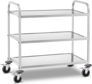 Royal Catering Servierwagen 3 Borde Geschirrwagen Küchenwagen Abräumwagen bis 355 kg Edelstahl