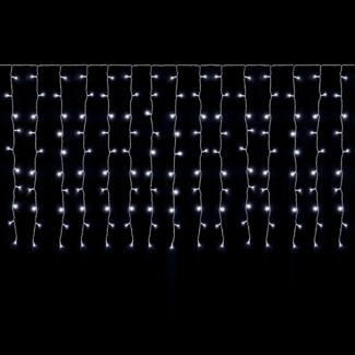 Salcar LED-Lichtervorhang LED Lichterkette Eisregenvorhang Außen, 8 Beleuchtungsmodi, Timer,Spritzwassergeschützt, 2m 100 LED Kaltweiß