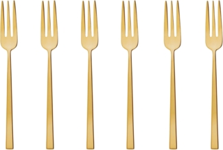 Sambonet Rock Edelstahl/PVD Gold Kuchengabeln Set 6