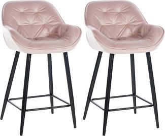 2er Set Barhocker Gibson 76 Samt (Farbe: pink)