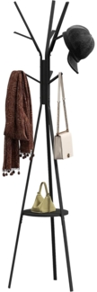 HOMCOM Garderobenständer Kleiderständer mit 8 Haken, (Kleidungsständer, 1 St, Standgarderobe), Metall, Schwarz, 45 x 45 x 180 cm