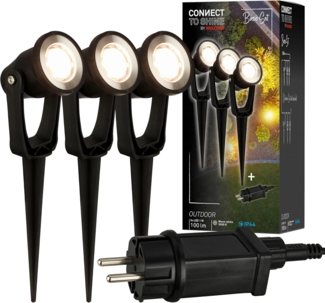 Briloner LED Wegeleuchte Lillis Connect to Shine 3er Starterset 3x1W warmweiß