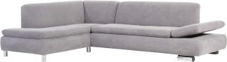 Terrence Ecksofa Veloursstoff Silber Metallfüße verchromt